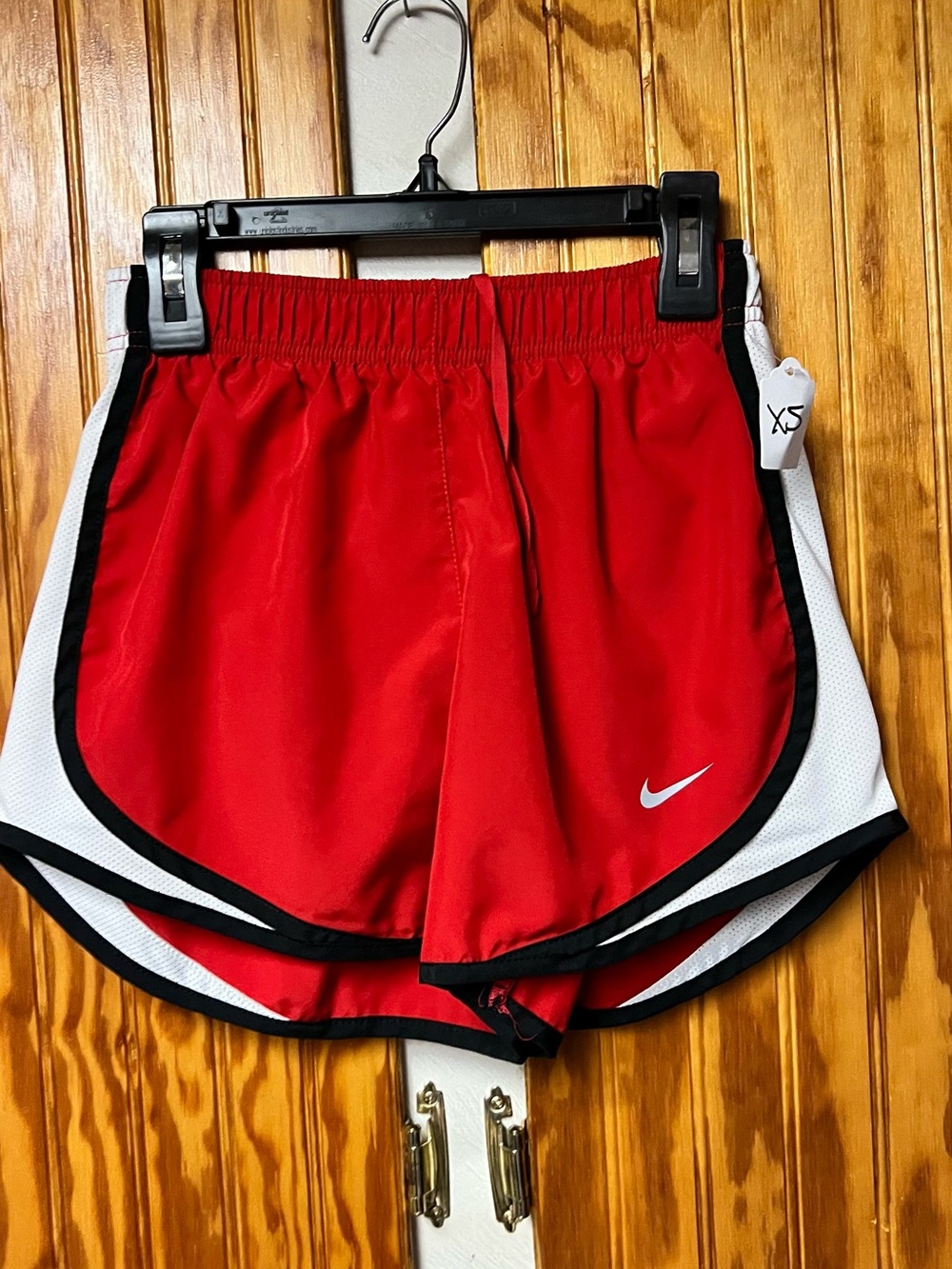 Nike Women's Red Athletic Shorts with Contrast Trim size XS